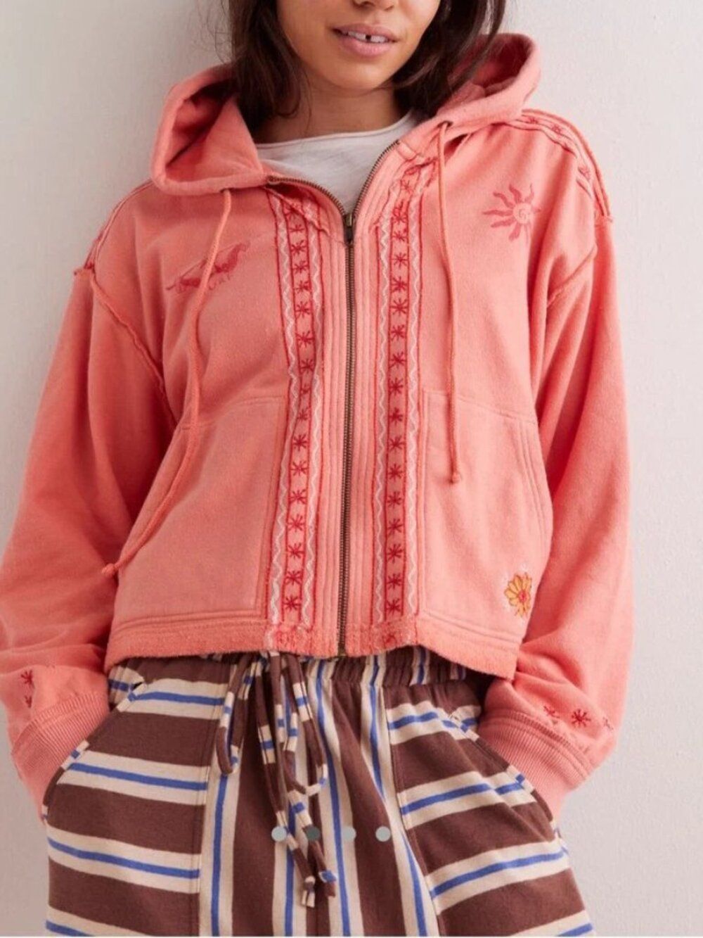 We The Free Coral Zip-Up Mermaid Hoodie Jacket